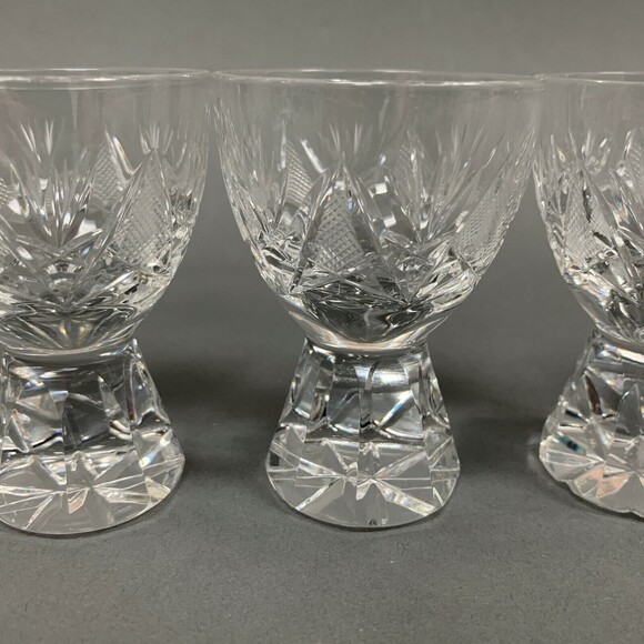 Vintage EAPG Clear Glass Shot Glass Glasses or Egg Holders Cuts 3 1/8" Lot of 3 - Picture 5 of 8